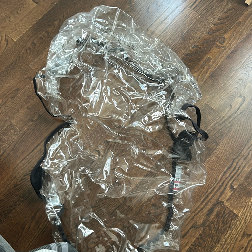 Bugaboo Cameleon 3 High Performance Rain Cover ONLY, Clear & Black; closure flap